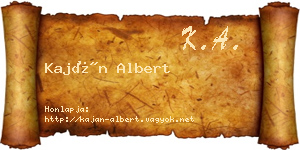 Kaján Albert névjegykártya