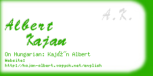albert kajan business card